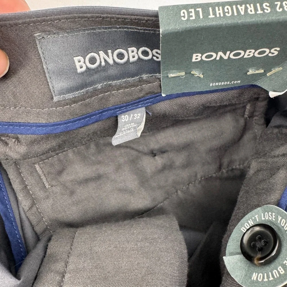 Bonobos Weekday Warriors Grey Straight Leg Non-Iron Dress Pants 30x32 NEW